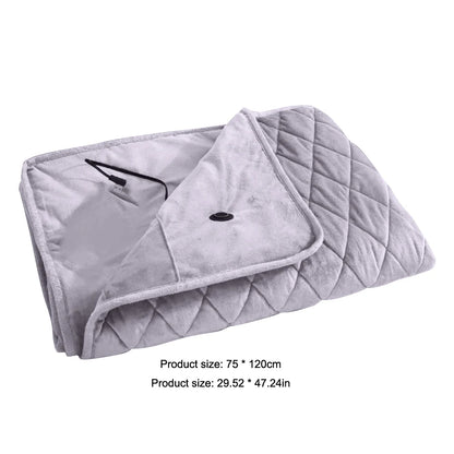 USB Heated Blanket 3 Gears Heating Coral Velvet Shawl Wearable Electric Blanket Household Winter Body Warmer for Home Office