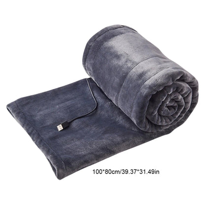 USB Heated Blanket 3 Gears Heating Coral Velvet Shawl Wearable Electric Blanket Household Winter Body Warmer for Home Office