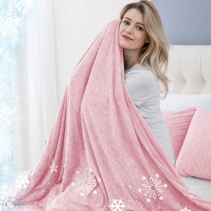 1PC Cooling Blanket for Hot Sleepers Lightweight Summer Cold Thin Blankets for Sleeping, Hot Flashes Night Sweats, Soft Blanket