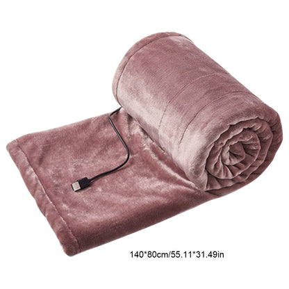 USB Heated Blanket 3 Gears Heating Coral Velvet Shawl Wearable Electric Blanket Household Winter Body Warmer for Home Office